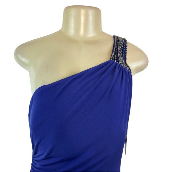 Laundry Women’s Royal Blue Gown With Beaded Asymmetrical Torso Size 10 - New - Picture 4 of 11